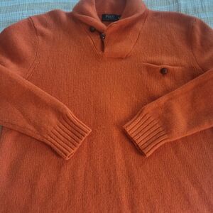 Polo by Ralph Lauren Men's Vibrant Orange Turtleneck Sweater